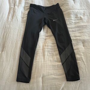 Nike Black Leggings with White Stripes